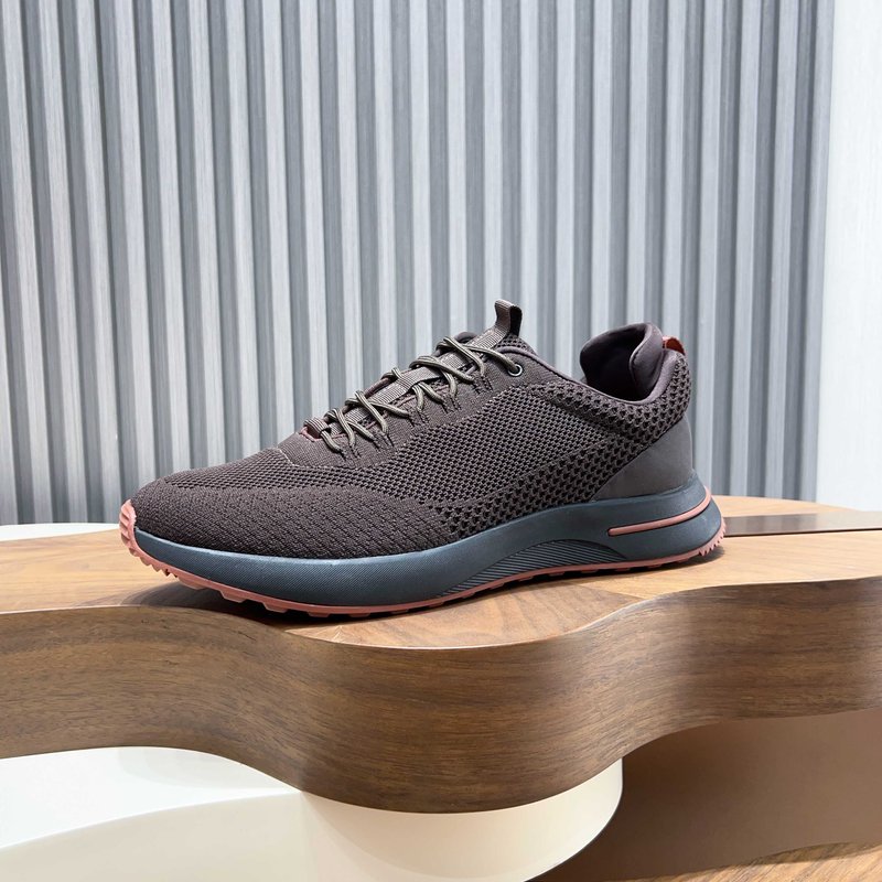 Loro Piana 메쉬 가죽 캐주얼 운동화 남성 001-278420