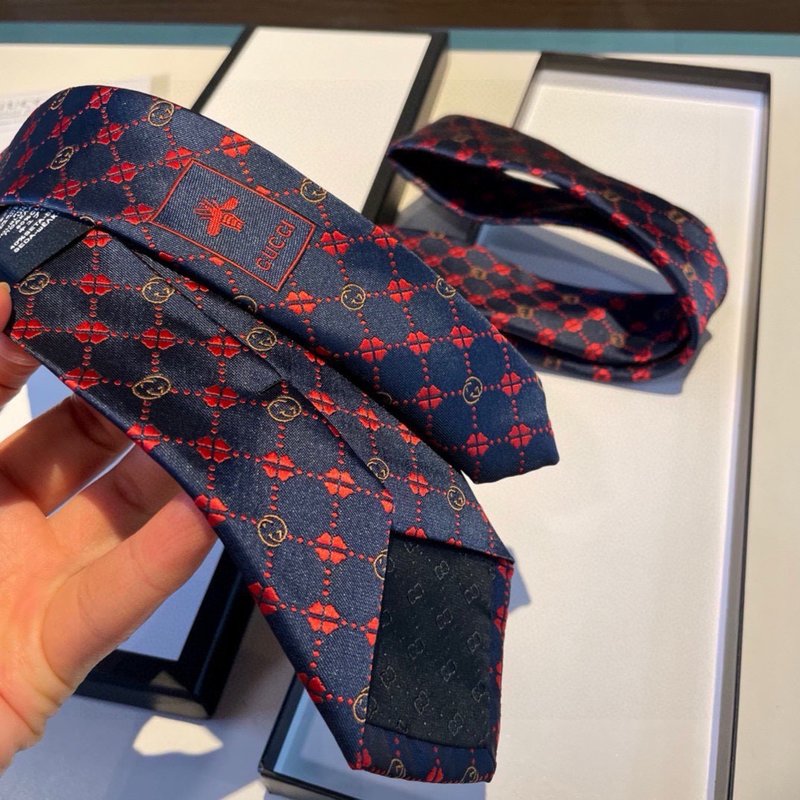 GUCCI GG 로고 프린트 실크 넥타이 001-278455