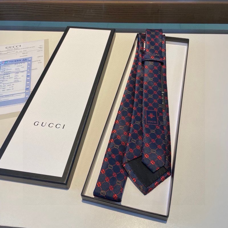 GUCCI GG 로고 프린트 실크 넥타이 001-278455