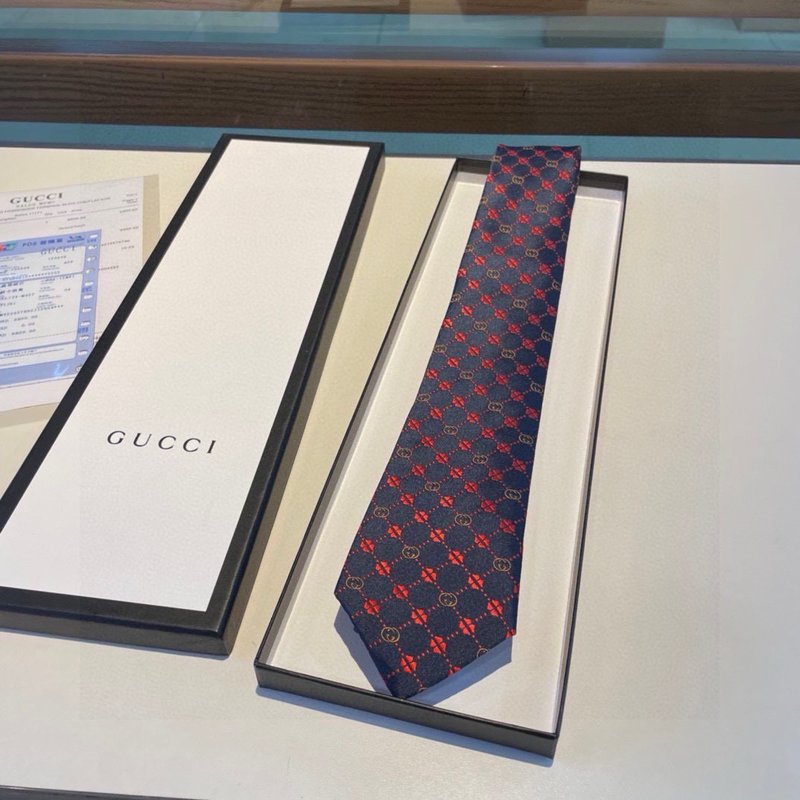 GUCCI GG 로고 프린트 실크 넥타이 001-278455