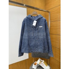 디올 블루 화이트 그라데이션 후드 집업 자켓 001-278587