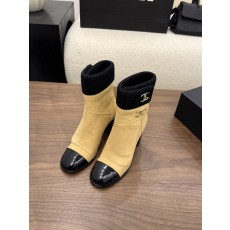 소가죽 양가죽 여성 부츠 8cm 굽 001-278621