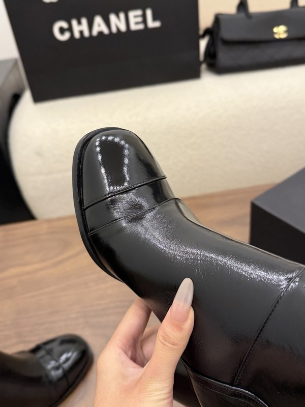 검정색 8cm 하이힐 부츠 001-278622