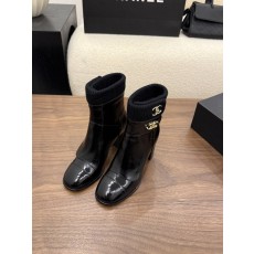 검정색 8cm 하이힐 부츠 001-278622