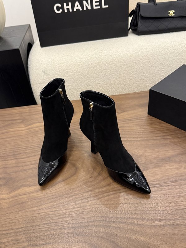 여성 블랙 가죽 하이힐 9cm 001-278624