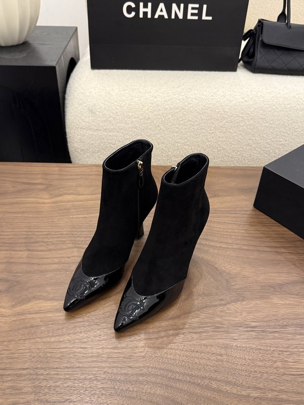 여성 블랙 가죽 하이힐 9cm 001-278624