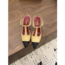 뾰족코 가는굽 컬러블록 하이힐 001-278658