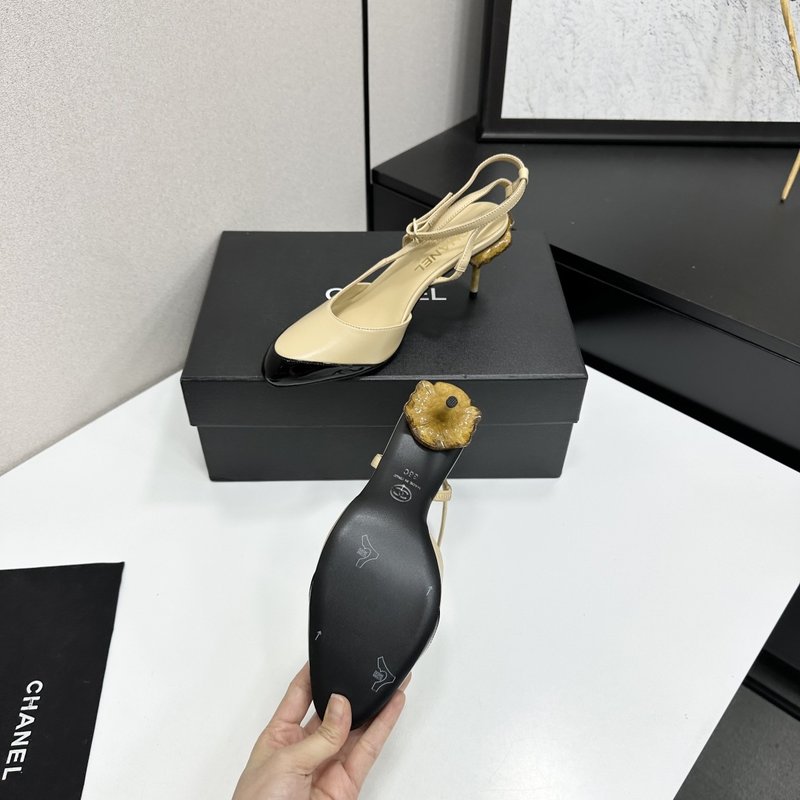샤넬 컬러블록 사각코 뒤꿈치 벨트 샌들 001-278664