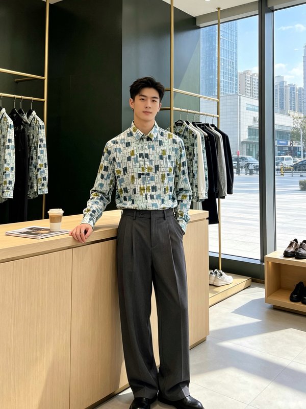 에르메스 남성 캐주얼 롱슬리브 셔츠 001-278686