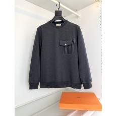 울 혼방 오버핏 니트 스웻셔츠 기하학 패치 포켓 001-278694