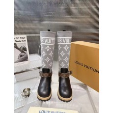LV 니트 패치워크 하이탑 라이더 부츠 001-278735