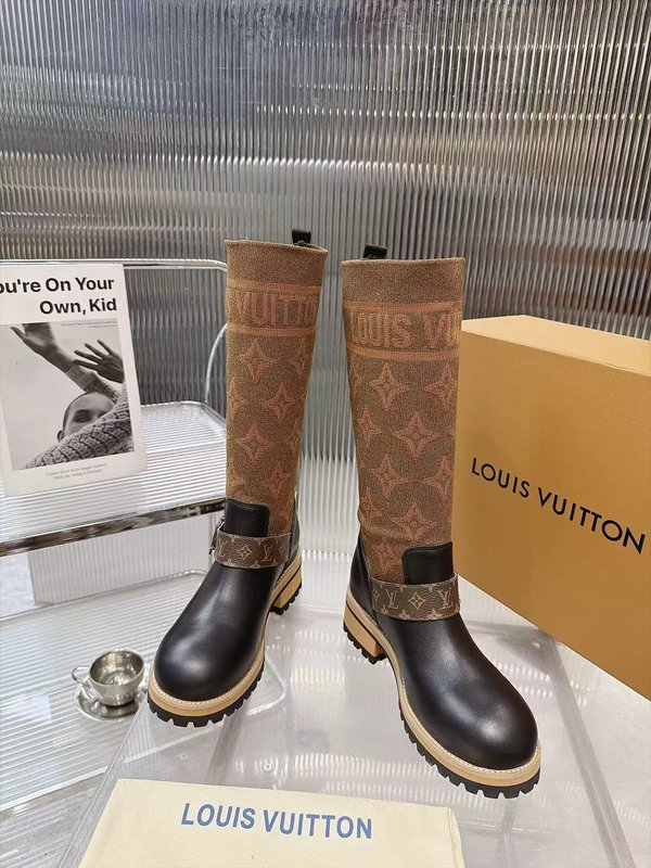 LV 니트 패치 하이탑 라이더 부츠 001-278736