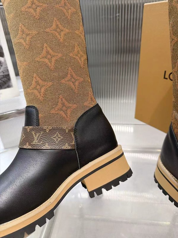 LV 니트 패치 하이탑 라이더 부츠 001-278736