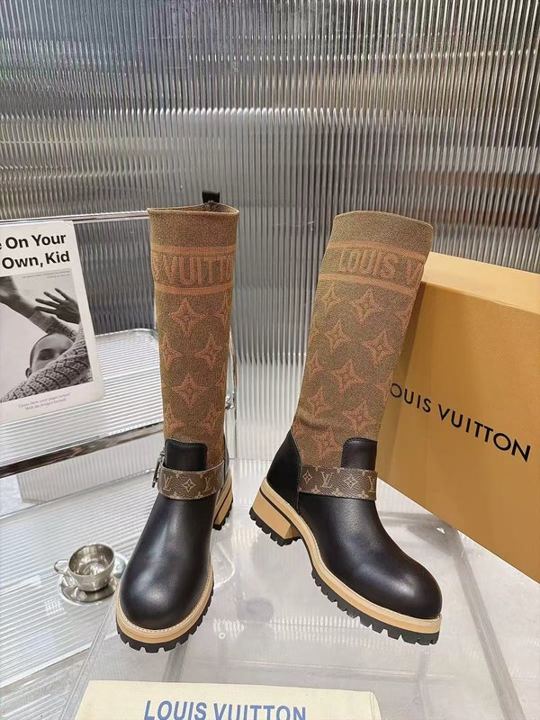 LV 니트 패치 하이탑 라이더 부츠 001-278736