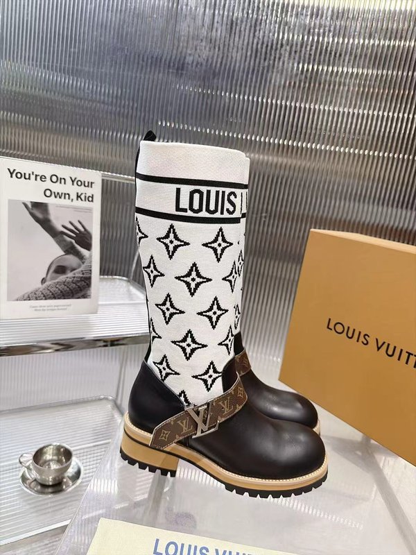LV 니트 패치 하이탑 라이더 부츠 001-278737