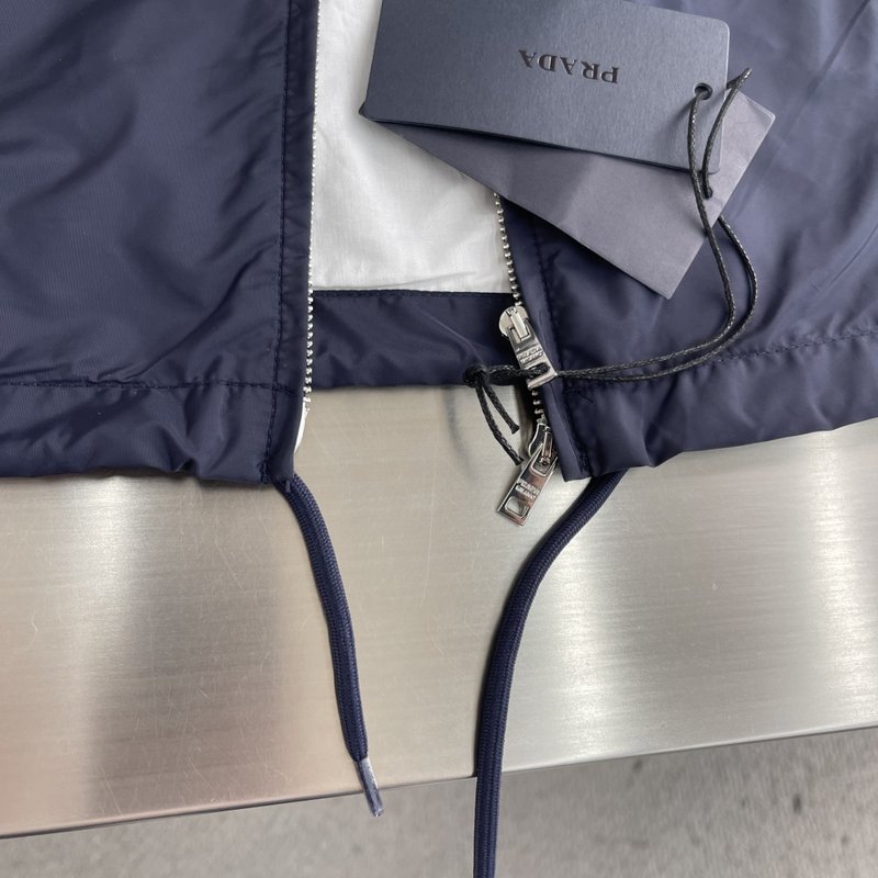 Prada 로고 라펠 나일론 재킷 001-278768