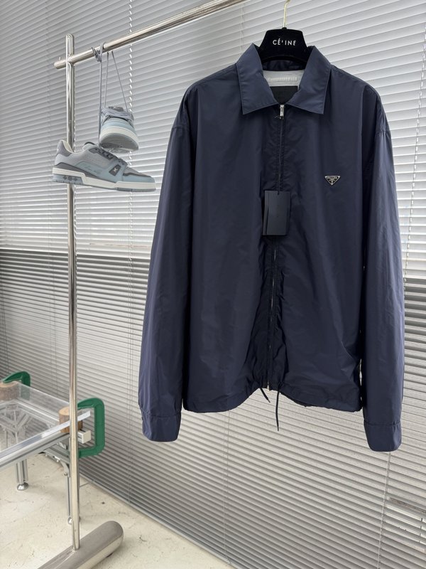 Prada 로고 라펠 나일론 재킷 001-278768