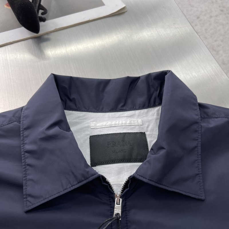 Prada 로고 라펠 나일론 재킷 001-278768