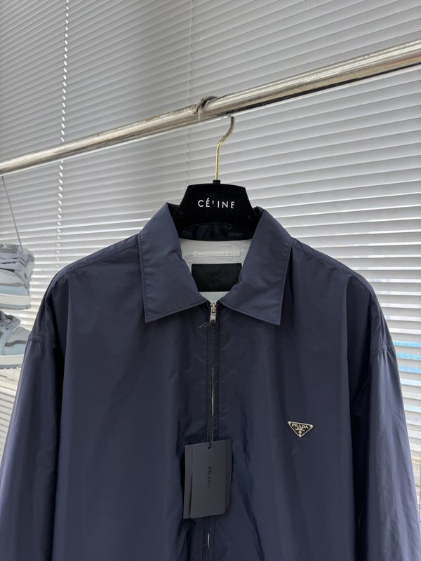 Prada 로고 라펠 나일론 재킷 001-278768