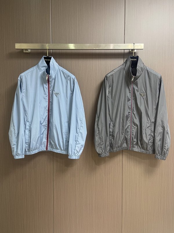 Prada 지퍼 트림 스탠드칼라 자켓 001-278770