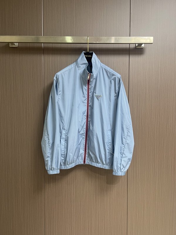 Prada 지퍼 트림 스탠드칼라 자켓 001-278770