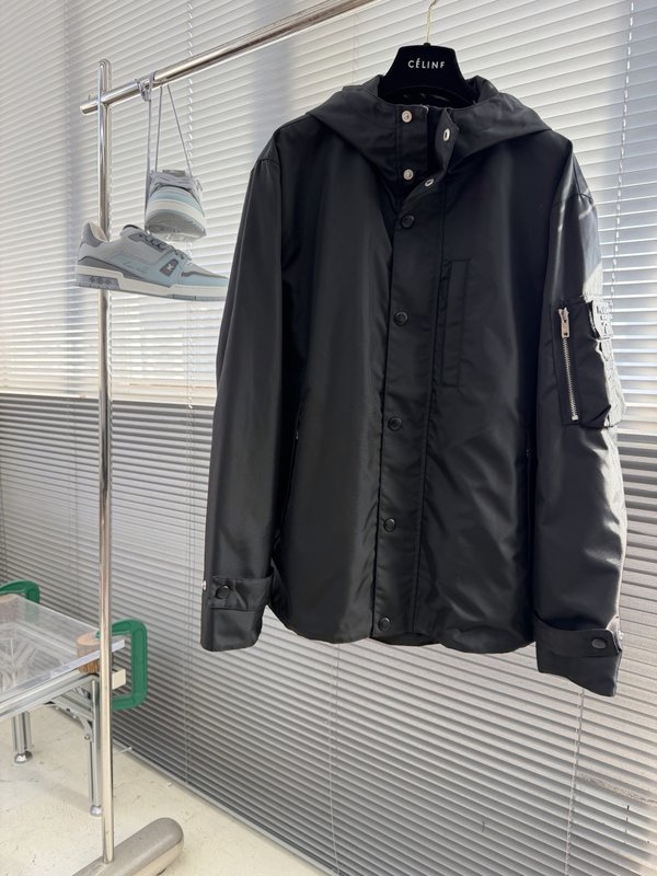 프라다 블랙 나일론 후드 자켓 001-278776