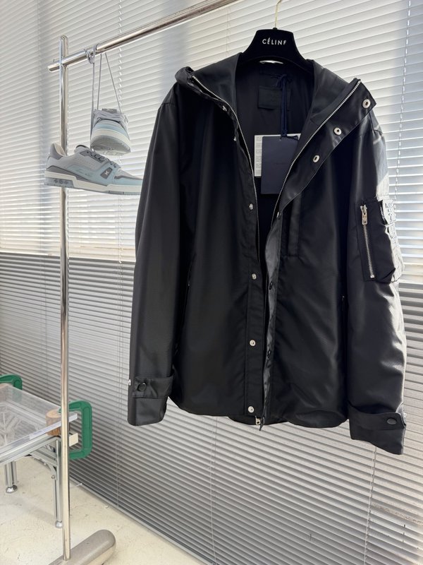 프라다 블랙 나일론 후드 자켓 001-278776