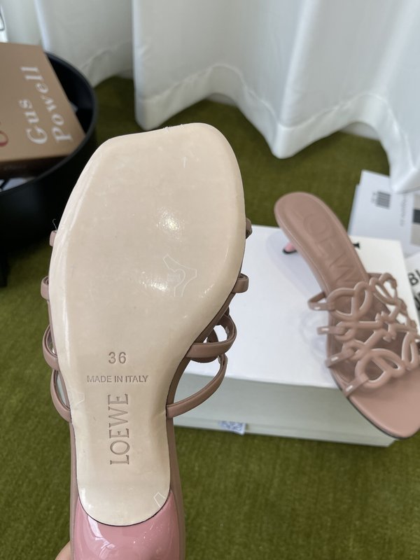 LOEWE 하이힐 가죽 슬리퍼 001-278848