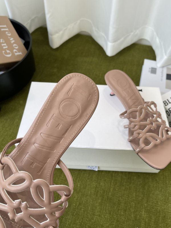 LOEWE 하이힐 가죽 슬리퍼 001-278848