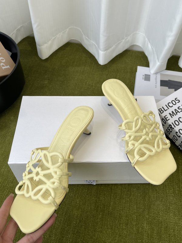 로에베 하이힐 가죽 슬리퍼 001-278849