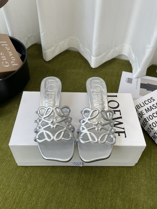 LOEWE 로에베 봄여름 하이힐 가죽 슬리퍼 001-278852