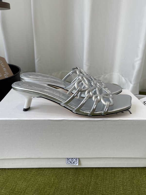 LOEWE 로에베 봄여름 하이힐 가죽 슬리퍼 001-278852