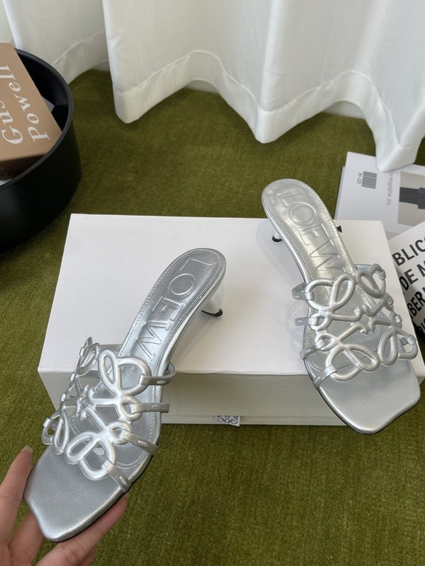 LOEWE 로에베 봄여름 하이힐 가죽 슬리퍼 001-278852