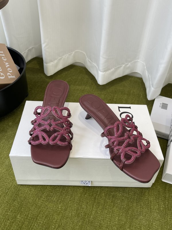LOEWE 하이힐 크리스탈 슬리퍼 001-278864