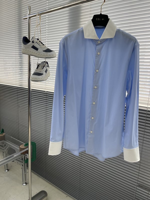 Prada 컬러 대비 칼라 포플린 셔츠 001-278910