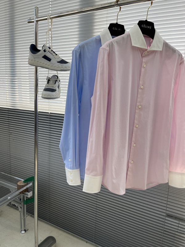 Prada 컬러 대비 칼라 포플린 셔츠 001-278910
