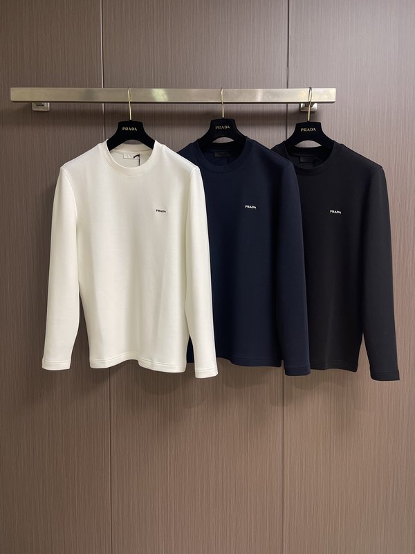Prada 봄 신상 남성 라운드넥 긴팔 티셔츠 001-278920
