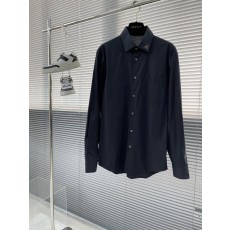 프라다 칼라 라벨 코튼 포플린 셔츠 001-278923