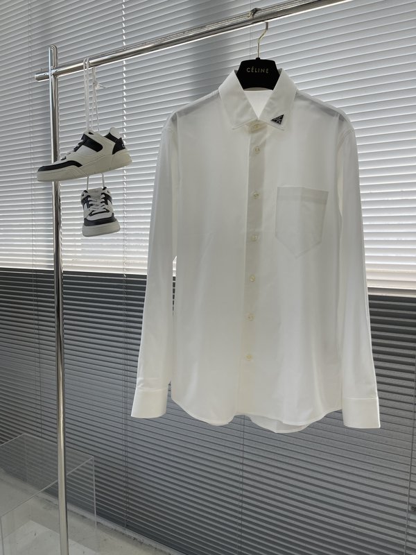 PRAD 칼라 디테일 포플린 셔츠 001-278924