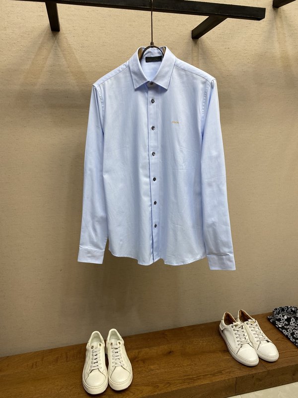 Prada 면 소재 셔츠 클래식 핏 001-278949