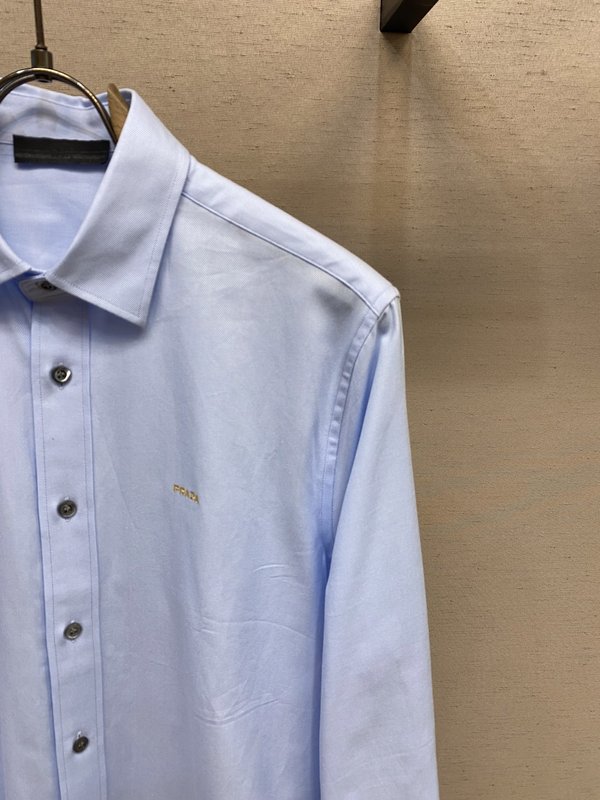 Prada 면 소재 셔츠 클래식 핏 001-278949