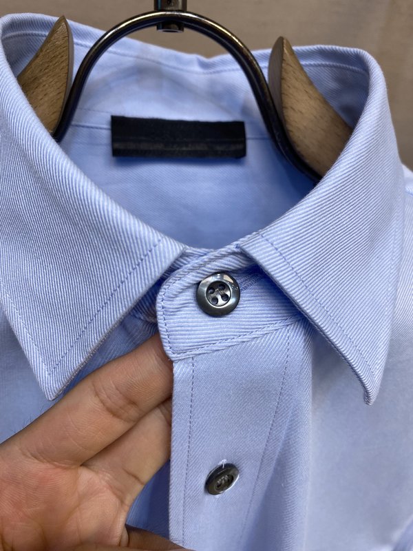 Prada 면 소재 셔츠 클래식 핏 001-278949