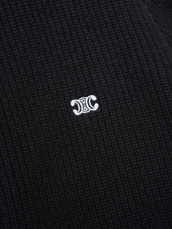 CELIN* 블랙 골지 니트 지퍼 가디건 001-278959
