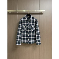 셀린 체크 롱슬리브 셔츠 패딩 코트 001-278974