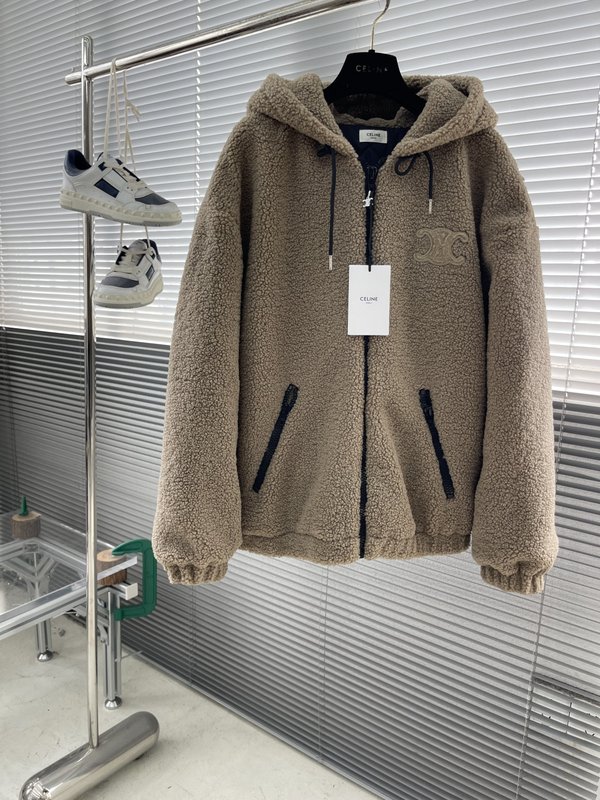 셀린 장식 로고 벨벳 면 패딩 자켓 001-278976