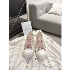 디올 자수 레이스업 플랫 캐주얼 슈즈 001-279049