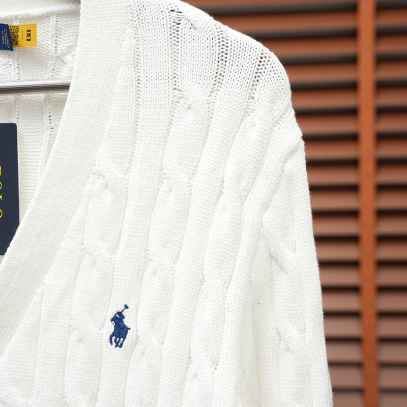 Ralph Lauren 화이트 V넥 니트 001-279117