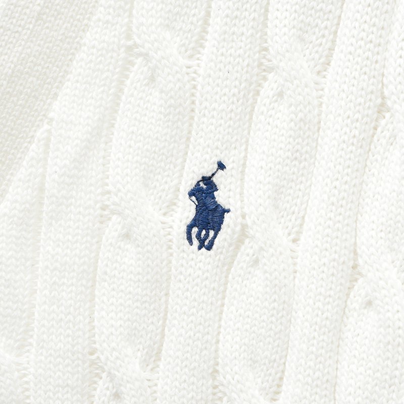 Ralph Lauren 화이트 V넥 니트 001-279117