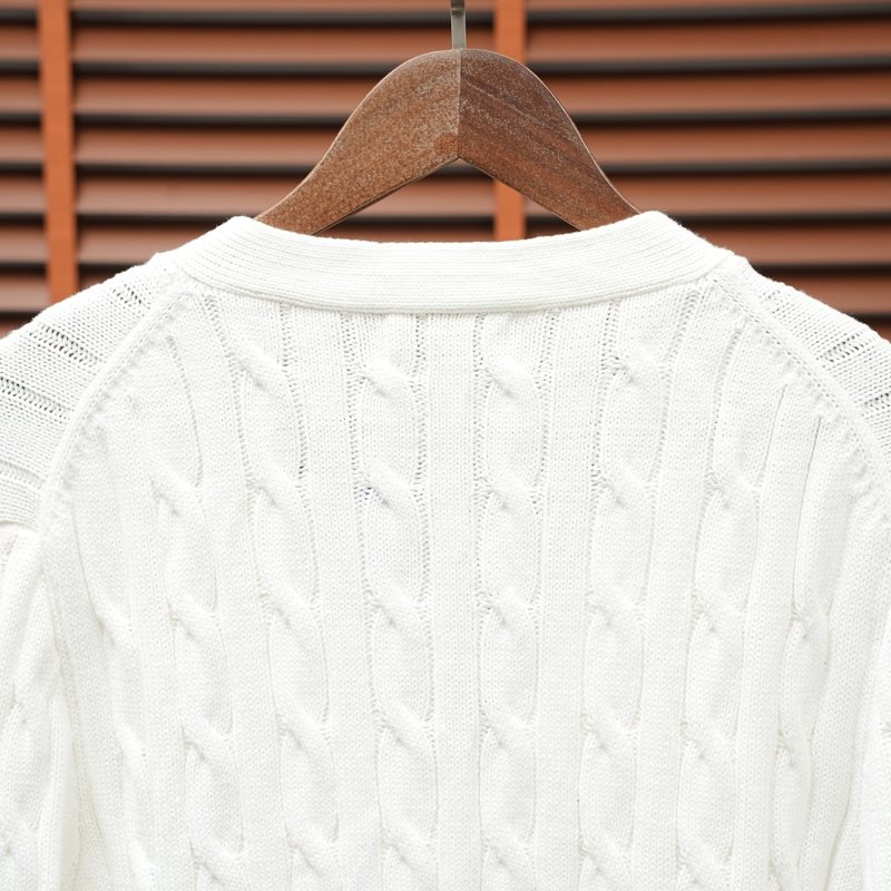 Ralph Lauren 화이트 V넥 니트 001-279117