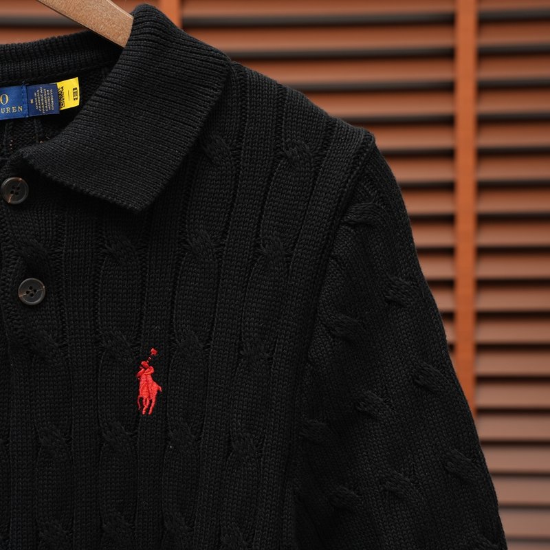 Ralph Lauren V넥 케이블 니트 남성용 001-279122